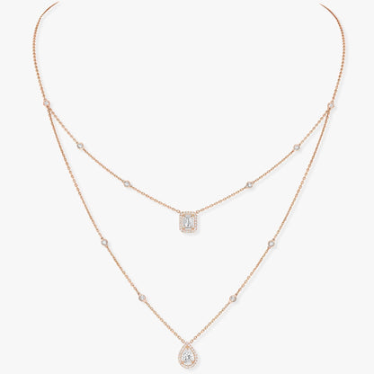 [moco jewelrys]MY TWIN 2 ROW DIAMOND NECKLACE