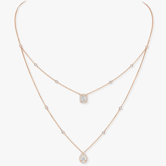[moco jewelrys]MY TWIN 2 ROW DIAMOND NECKLACE