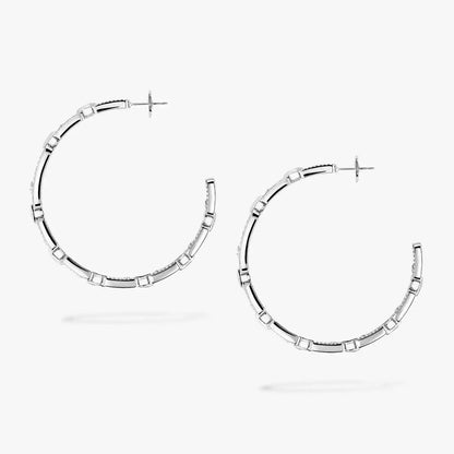 [[moco jewelrys]Move Link Diamond Hoop Earrings