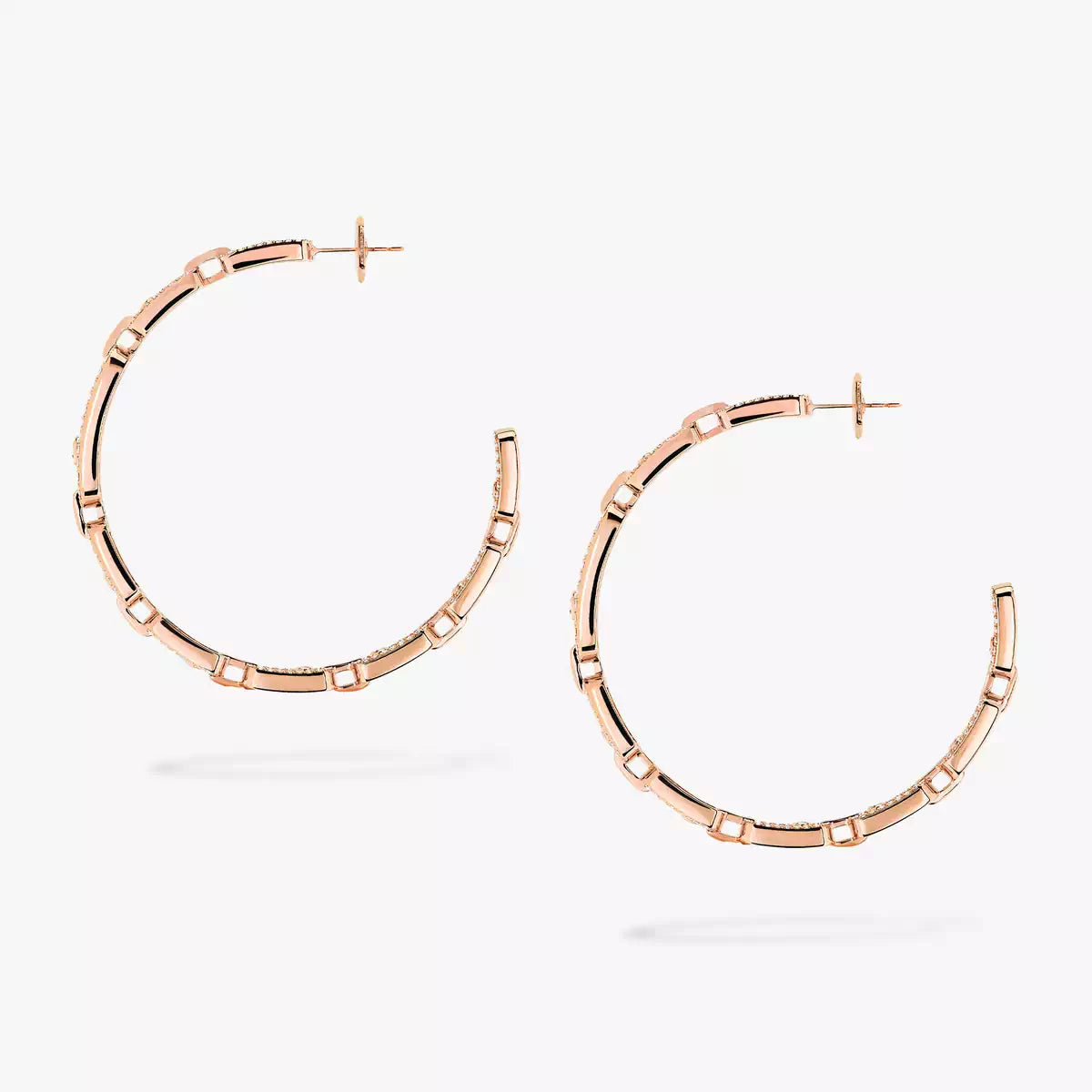 [[moco jewelrys]Move Link Diamond Hoop Earrings