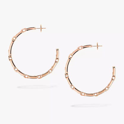 [[moco jewelrys]Move Link Diamond Hoop Earrings