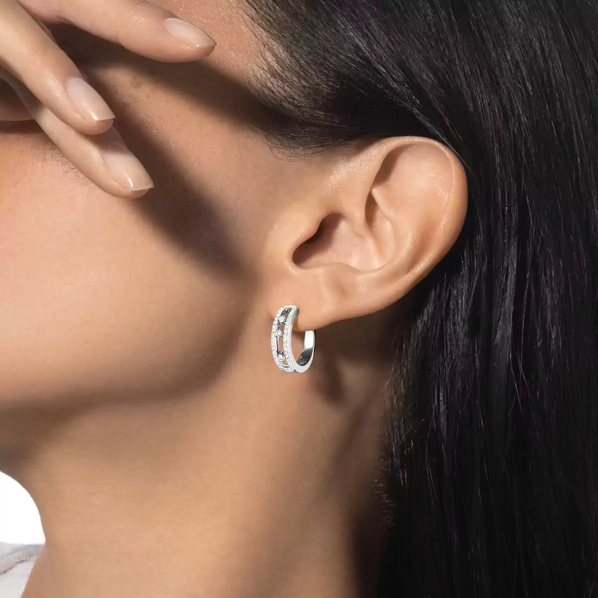 [moco jewelrys]Diamond Pave_ Hoop Earrings Move
