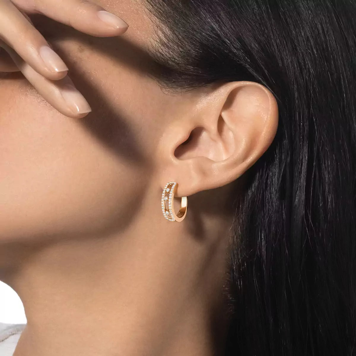 [moco jewelrys]Diamond Pave_ Hoop Earrings Move