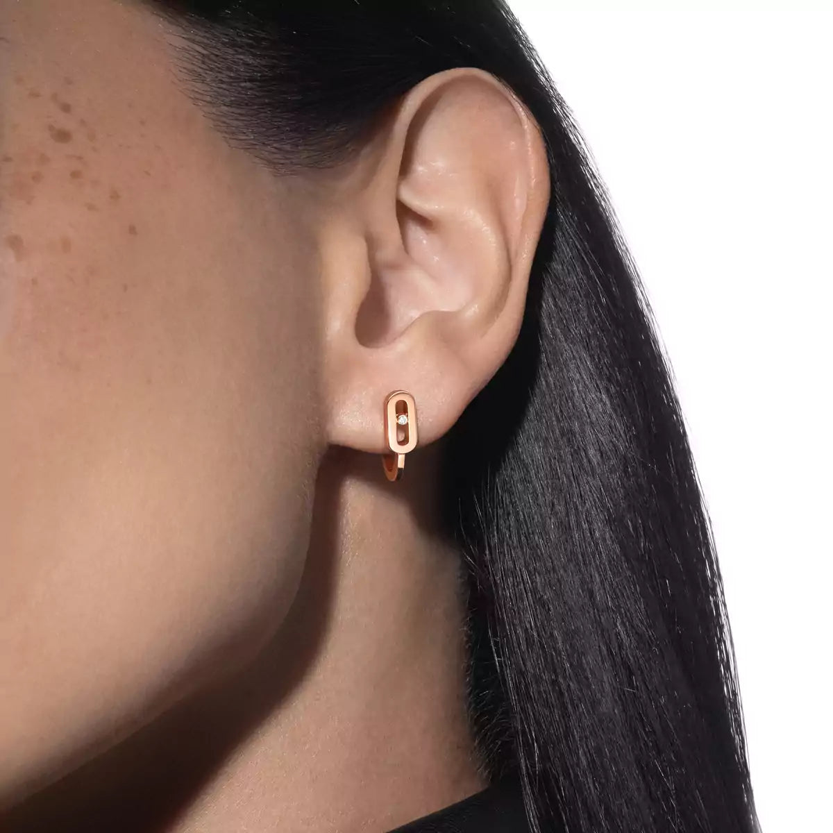[moco jewelrys]Diamond Mini Hoop Earrings Move Classique