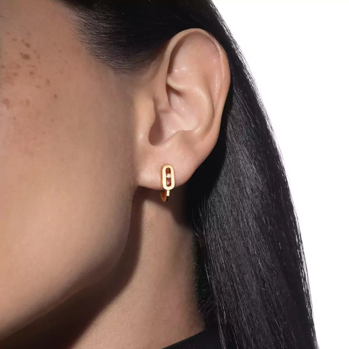 [moco jewelrys]Diamond Mini Hoop Earrings Move Classique