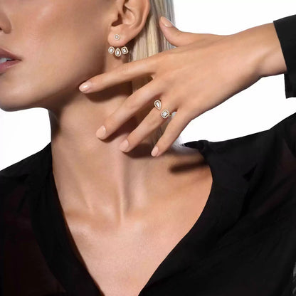 [moco jewelrys] My Twin Trio  Diamond Earrings