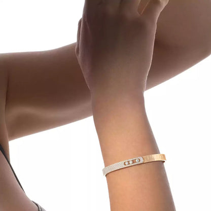 [moco jewelrys]Move Noa Ciselé half pavé bangle