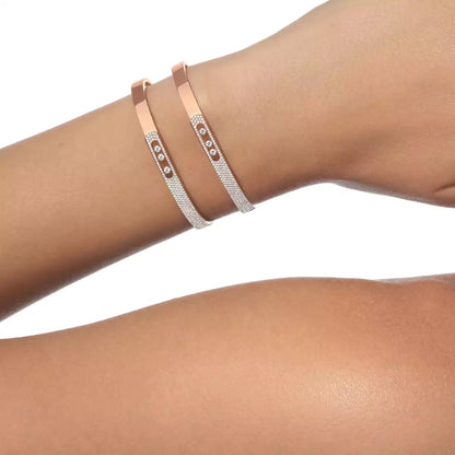 [moco jewelrys]Move Noa Rose Gold Pavé Diamond Bangle Bracelet