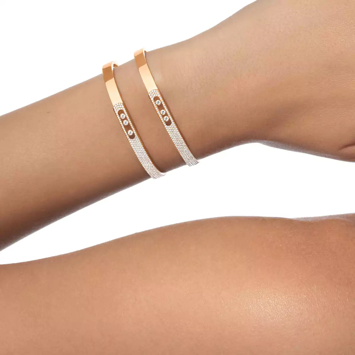 [moco jewelrys]Move Noa Rose Gold Pavé Diamond Bangle Bracelet