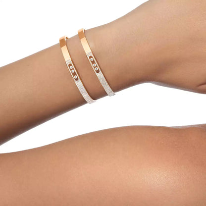 [moco jewelrys]Move Noa Rose Gold Pavé Diamond Bangle Bracelet