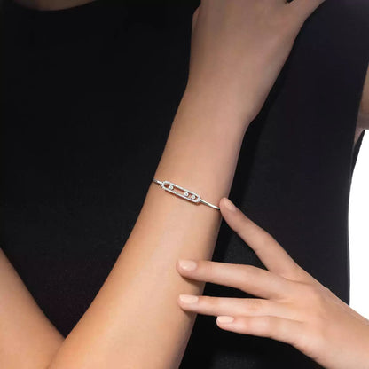 [moco jewelrys]Move Pavé Diamond Bangle Bracelet M