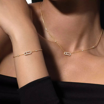 [moco jewelrys]Diamond Necklace Move Uno