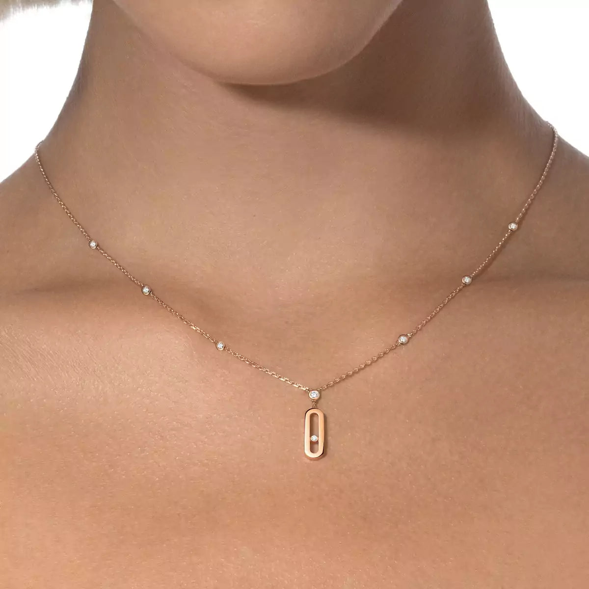 [moco jewelrys] Move Uno Gold Diamond Long Necklace