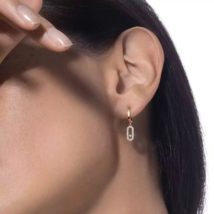 [moco jewelrys]Move Uno Single Diamond Hoop Earring