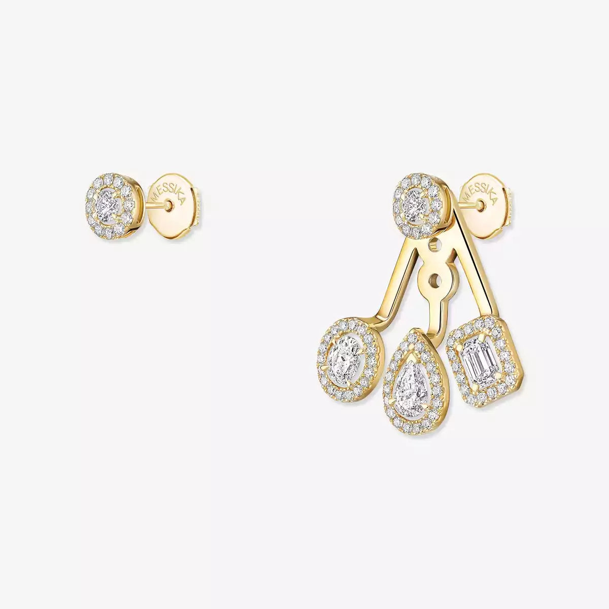 [moco jewelrys] My Twin Trio  Diamond Earrings