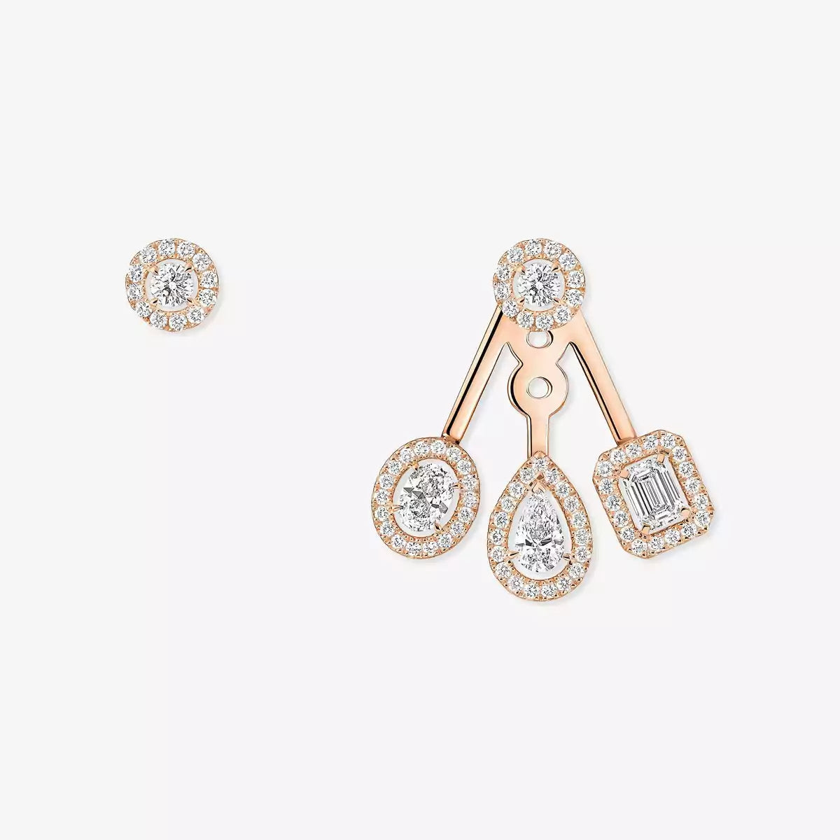 [moco jewelrys] My Twin Trio  Diamond Earrings