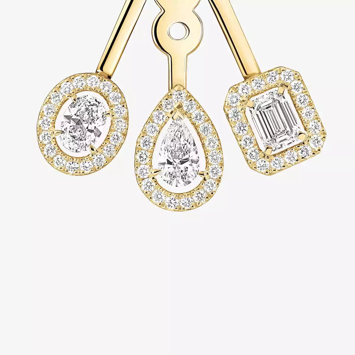 [moco jewelrys] My Twin Trio  Diamond Earrings