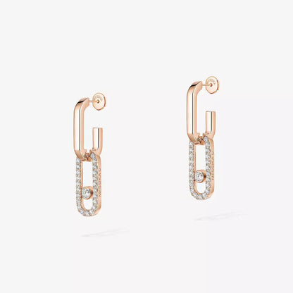 [moco jewelrys]Move Link Diamond Earrings