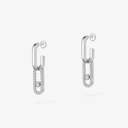 [moco jewelrys]Move Link Diamond Earrings