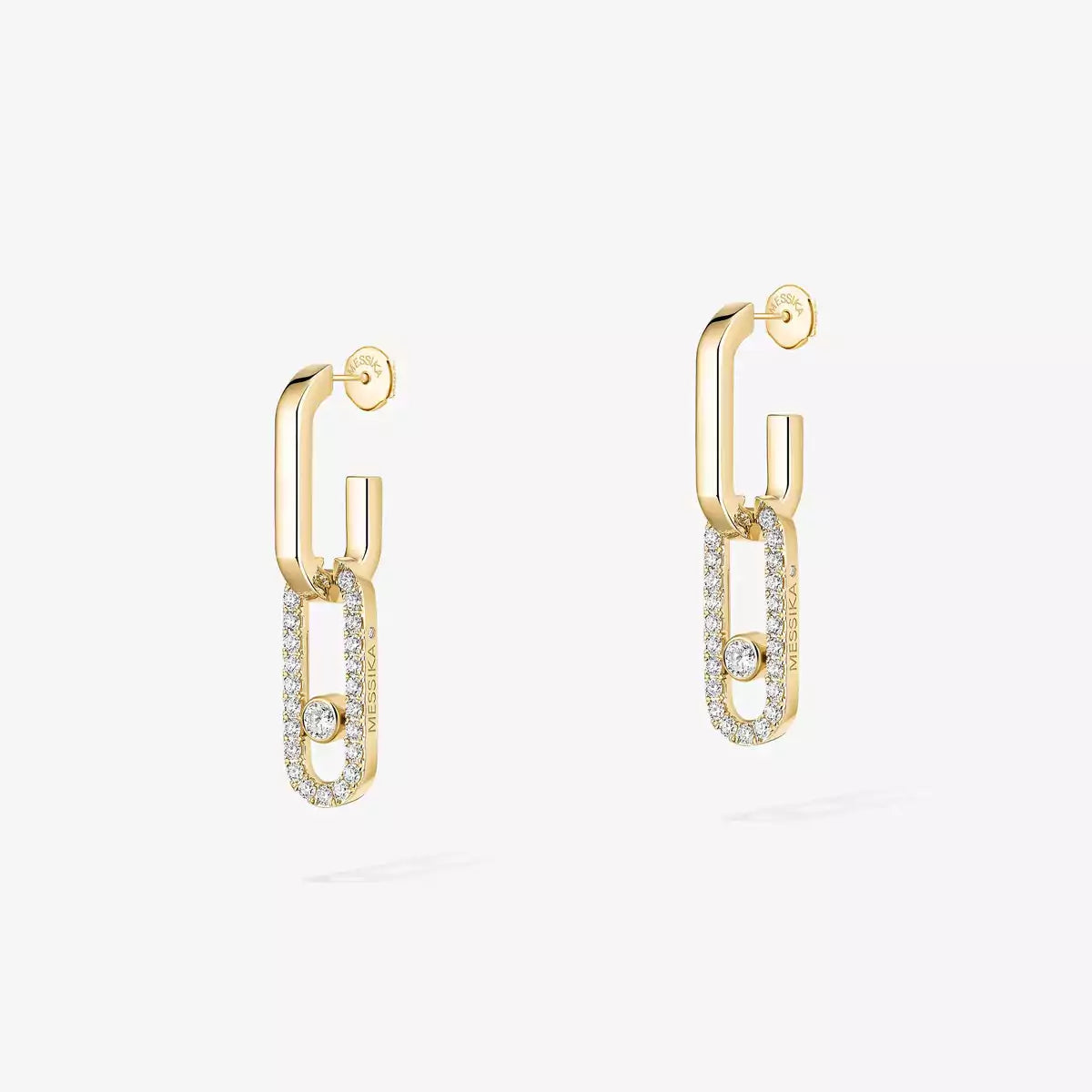 [moco jewelrys]Move Link Diamond Earrings