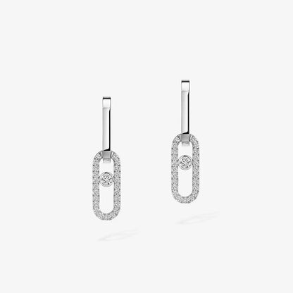 [moco jewelrys]Move Link Diamond Earrings
