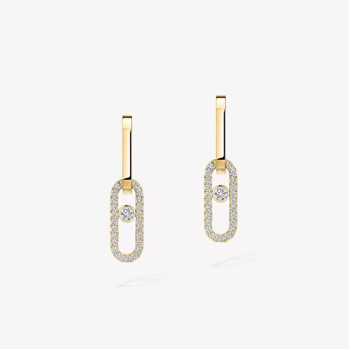 [moco jewelrys]Move Link Diamond Earrings