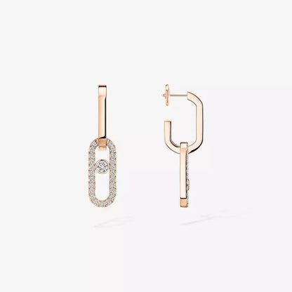 [moco jewelrys]Move Link Diamond Earrings