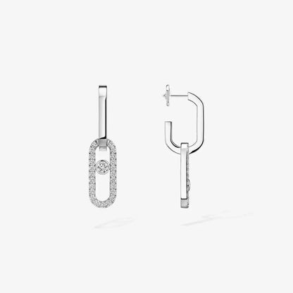 [moco jewelrys]Move Link Diamond Earrings