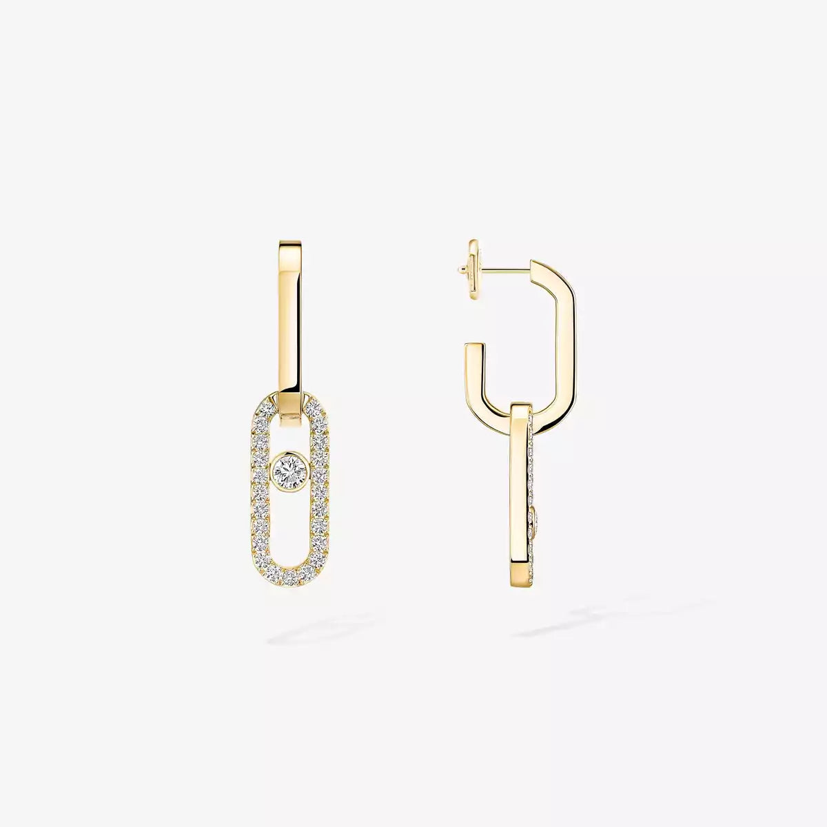 [moco jewelrys]Move Link Diamond Earrings
