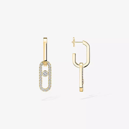 [moco jewelrys]Move Link Diamond Earrings