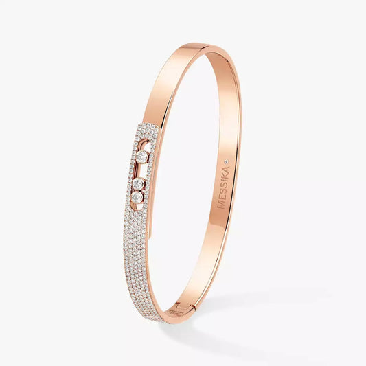 [moco jewelrys]Move Noa Rose Gold Pavé Diamond Bangle Bracelet