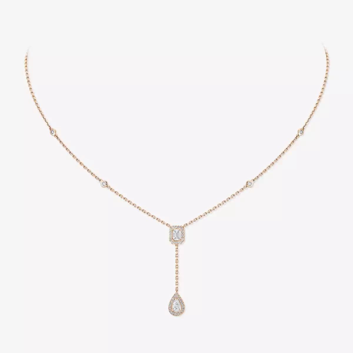 [moco jewelrys]Gold Diamond Tie Necklace
