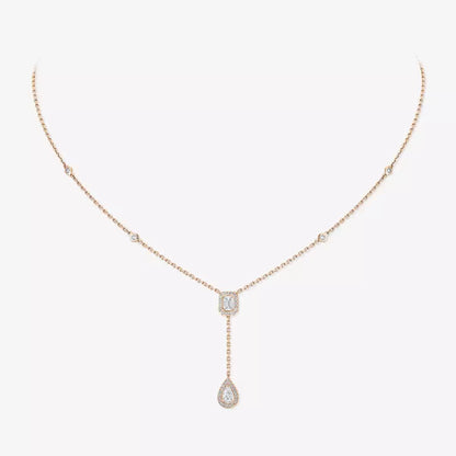 [moco jewelrys]Gold Diamond Tie Necklace