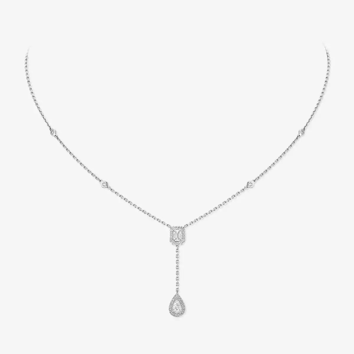 [moco jewelrys]Gold Diamond Tie Necklace