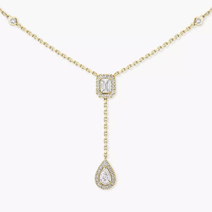 [moco jewelrys]Gold Diamond Tie Necklace