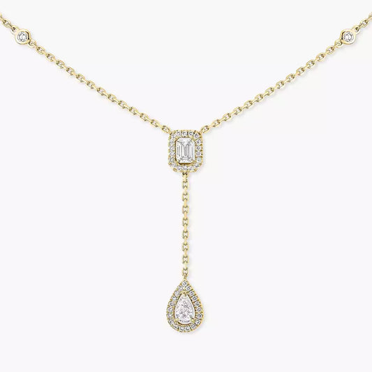 [moco jewelrys]Gold Diamond Tie Necklace