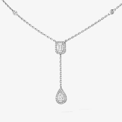 [moco jewelrys]Gold Diamond Tie Necklace