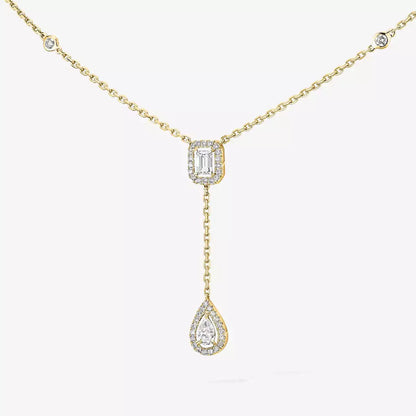[moco jewelrys]Gold Diamond Tie Necklace