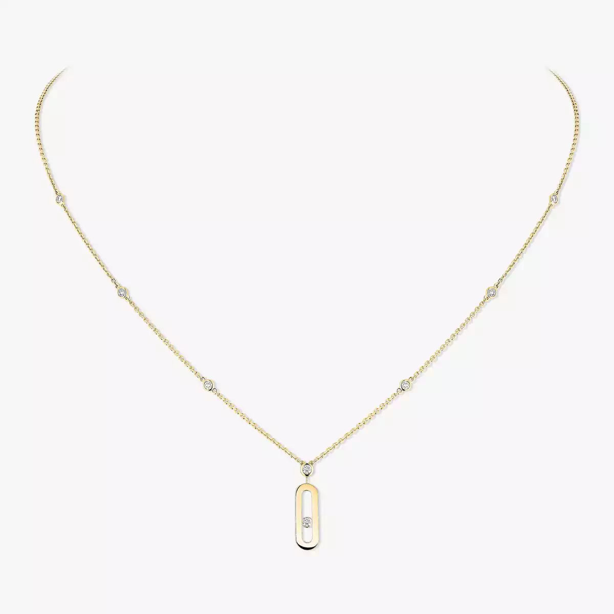 [moco jewelrys] Move Uno Gold Diamond Long Necklace