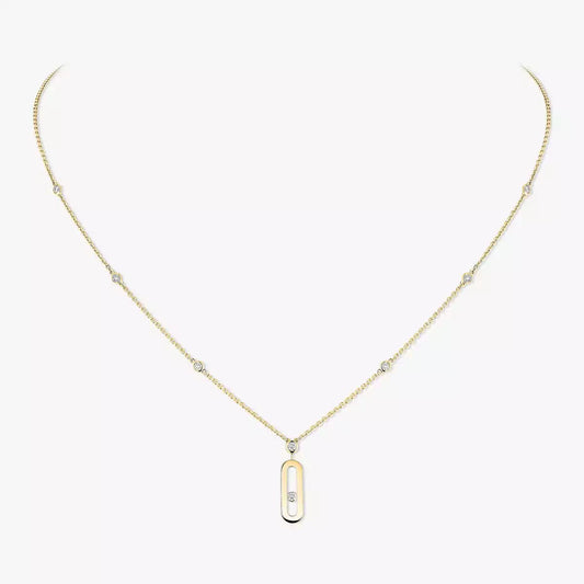 [moco jewelrys] Move Uno Gold Diamond Long Necklace