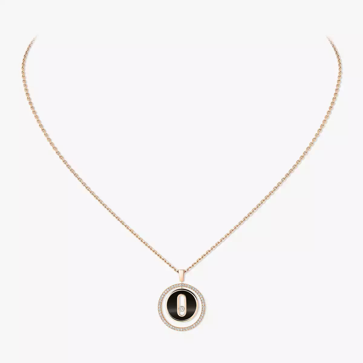 [Loco jewelrys]Lucky Move Diamond Necklace in Rose Gold and White Mother-of-Pearl