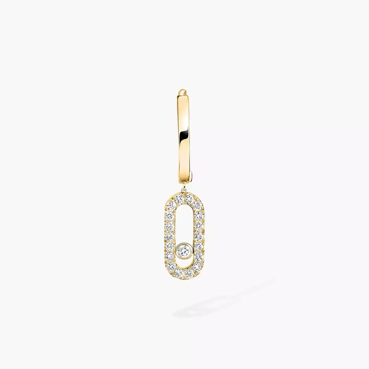 [Loco jewelrys]Move Uno Single Diamond Hoop Earring