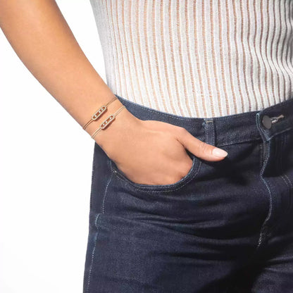 [moco jewelrys]Messika Care(s) pink cord pavé bracelet