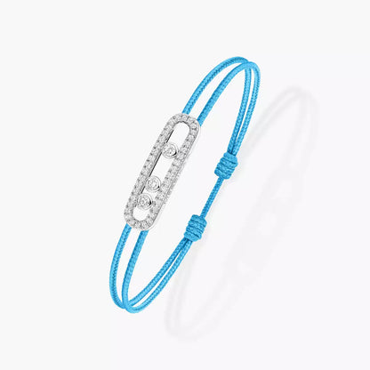 [moco jewelrys]Messika Care(s) pink cord pavé bracelet