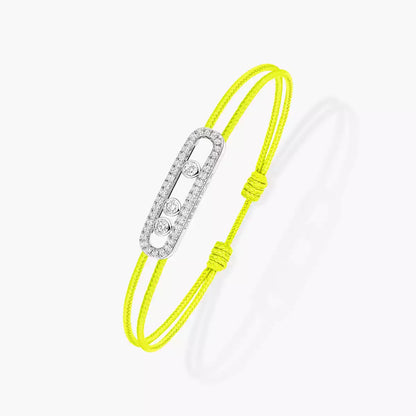 [moco jewelrys]Messika Care(s) pink cord pavé bracelet