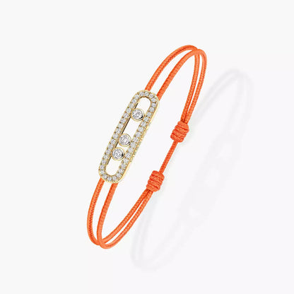 [moco jewelrys]Messika Care(s) pink cord pavé bracelet