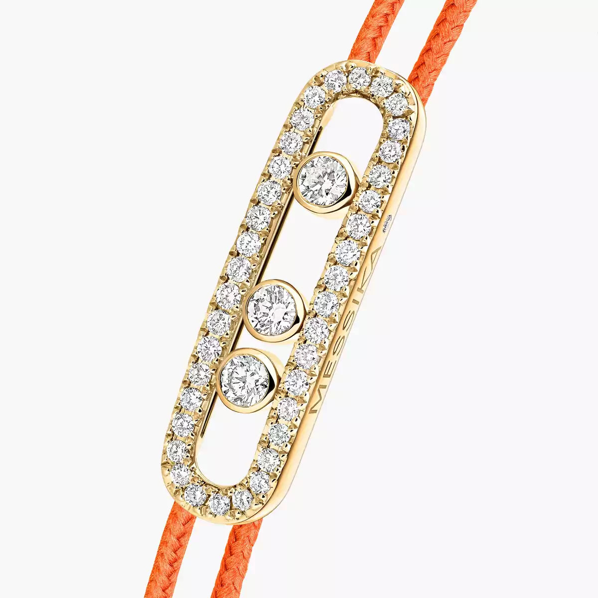 [moco jewelrys]Messika Care(s) pink cord pavé bracelet
