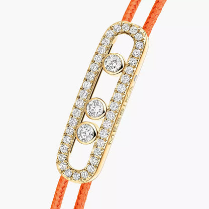 [moco jewelrys]Messika Care(s) pink cord pavé bracelet