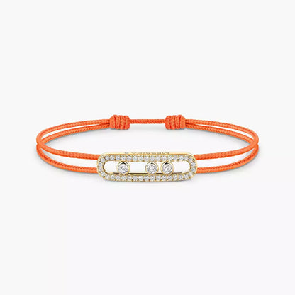 [moco jewelrys]Messika Care(s) pink cord pavé bracelet