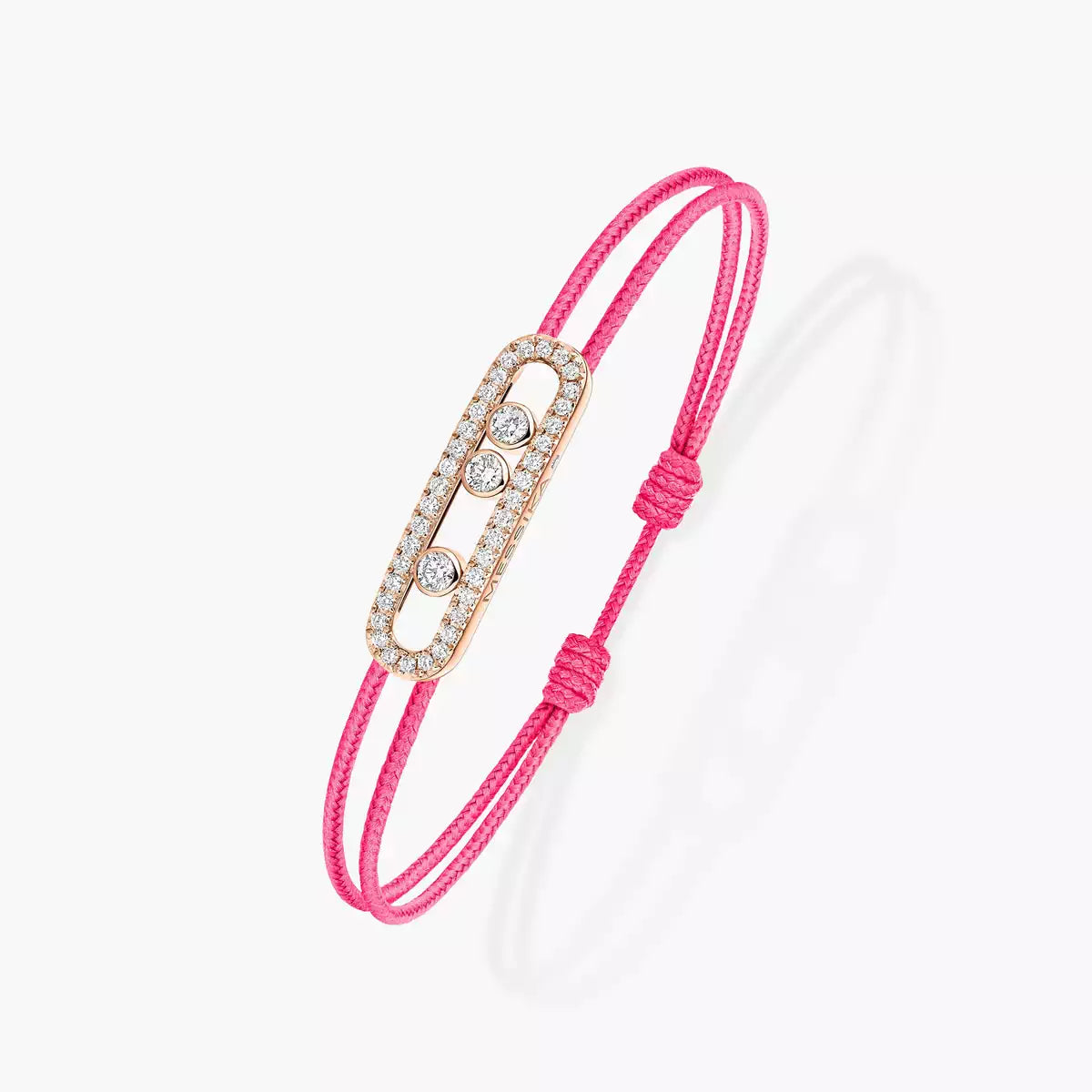 [moco jewelrys]Messika Care(s) pink cord pavé bracelet